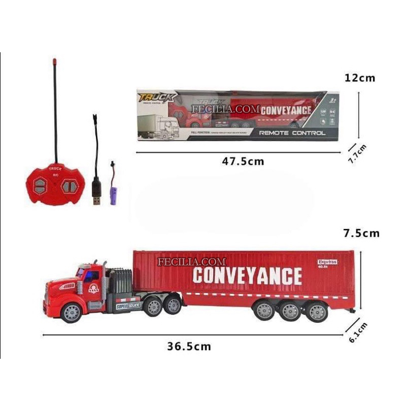 Đồ chơi xe Container điều khiển từ xa 1:48 pin sạc
