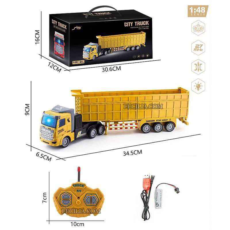 Đồ chơi xe Container điều khiển từ xa 1:48 pin sạc
