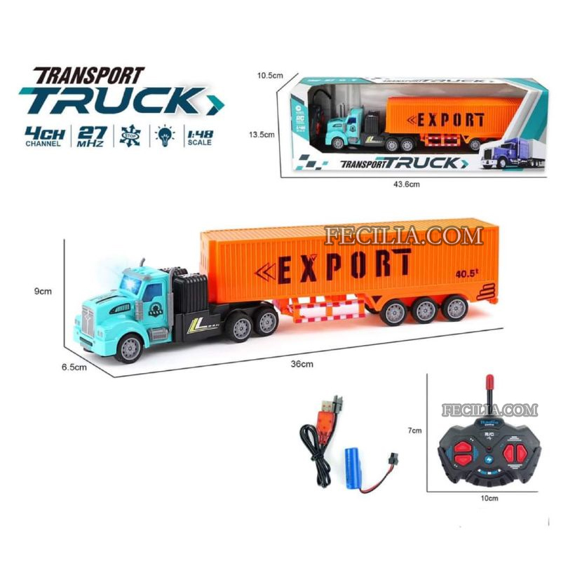 Đồ chơi xe Container điều khiển từ xa 1:48 pin sạc