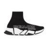 Giày Balenciaga Speed 2.0 - Recycled knit sneaker in black/white REP 1:1 Nam Nữ cổ chun đế trắng đen có rãnh | SNKN085
