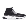 Giày Balenciaga Speed - Speed lace-up sneaker in black REP 1:1 Nam Nữ cổ chun đế Đen trắng, dây trắng đen | SNKN084