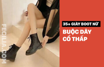 Giày boot nữ Buộc dây cổ thấp