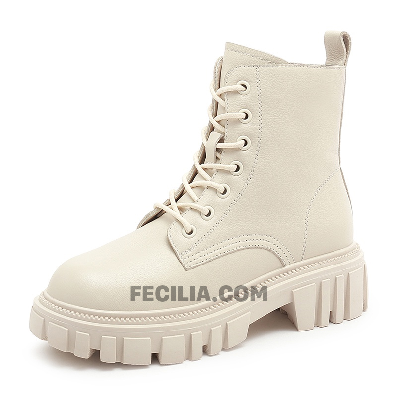 Giày Boots Nữ Hàn Quốc Đế Cao Bốt Nữ cổ thấp Dây Buộc | P20422_19. Màu Đen