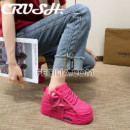 Giày Sneaker Nữ đế cao 1.5cm 2 màu Trắng - Hồng | SNKN069