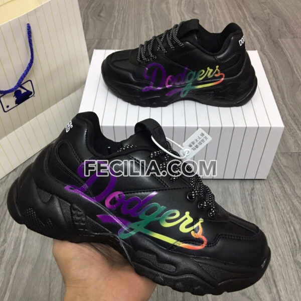Giày thể thao Sneaker Dodgers Nữ MLB đế cao màu Đen | SNKN081