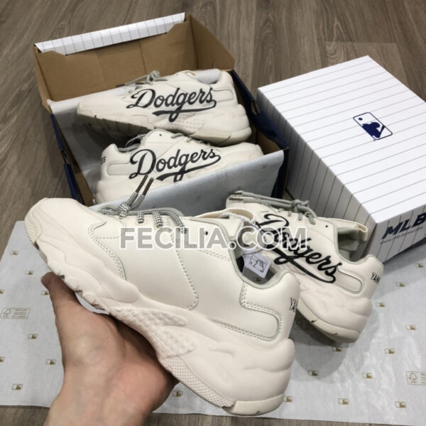 Giày thể thao Sneaker Dodgers Nữ MLB đế cao màu trắng | SNKN080