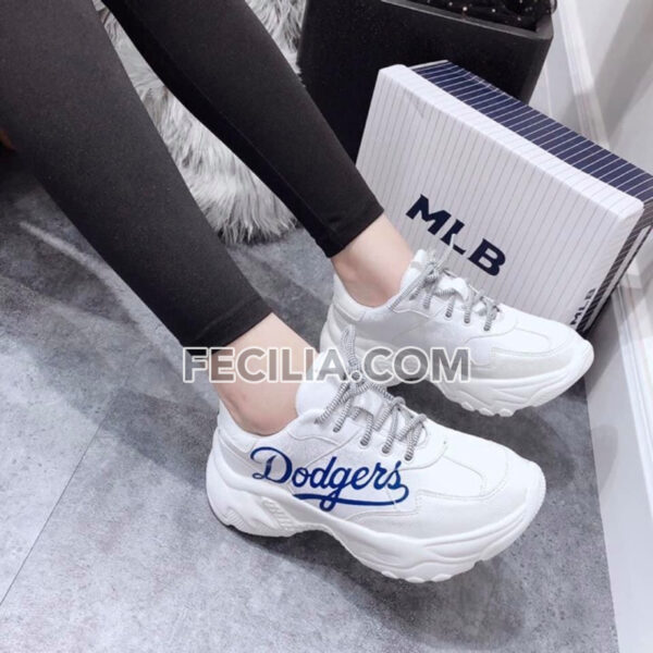 Giày thể thao Sneaker Dodgers Nữ MLB đế cao Màu Xanh size 36-39 | SNKN082