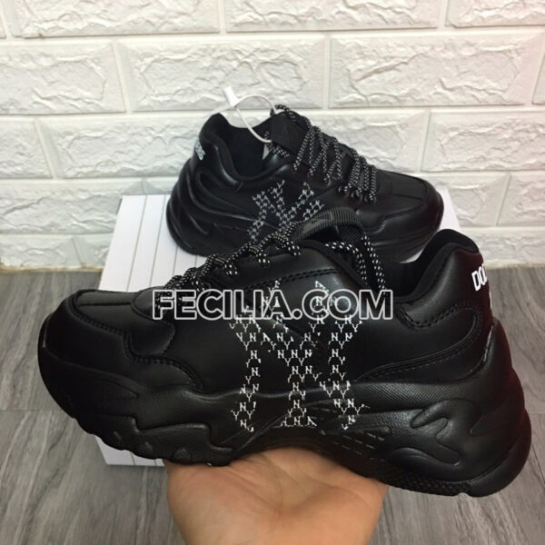 Giày thể thao Sneaker Nữ MLB REP 1:1 Đen Trắng NY Hàn Quốc đế độn | SNKN078