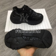 Giày thể thao Sneaker Nữ MLB REP 1:1 Đen Trắng NY Hàn Quốc đế độn | SNKN078