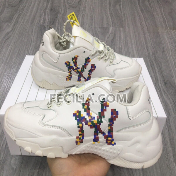 Giày thể thao Sneaker Nữ MLB REP 1:1 Đen Trắng NY Hàn Quốc đế độn | SNKN078