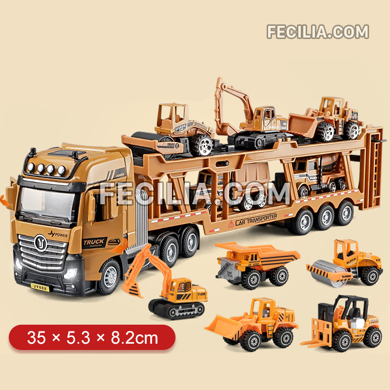 Xe Đầu Kéo đồ chơi chở Xe Đa Dụng : Xe Ben, Xe Lu , Máy Cẩu