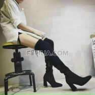 Bốt đùi cao qua đầu gối lót lông sang chảnh Màu đen cao 7p BOOTSNU127