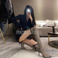 Bốt đùi lưới cổ cao qua gối đính đá sang trọng cao cấp BOOTSNU118