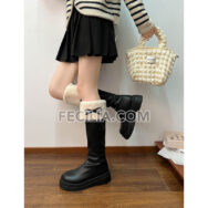 Bốt Nữ cổ lông cao đến đầu gối phong cách Tiểu Thư BOOTSNU133