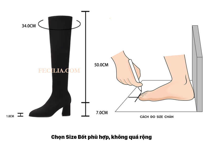 Chú ý Size của Bốt