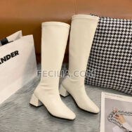 Giày Boots Martin cổ ngắn buộc dây đế dày 6cm màu Trắng - Đen BOOTSNU069