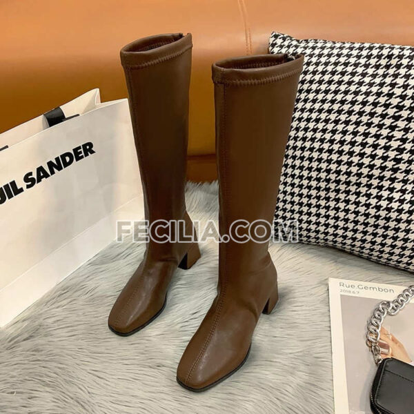 Giày Boots Martin cổ ngắn buộc dây đế dày 6cm màu Trắng - Đen BOOTSNU069