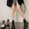 Giày Boots Martin Nữ phong cách Anh Quốc cổ thấp buộc dây BOOTSNU077