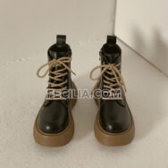 Giày Boots Martin Nữ phong cách Anh Quốc cổ thấp buộc dây BOOTSNU077
