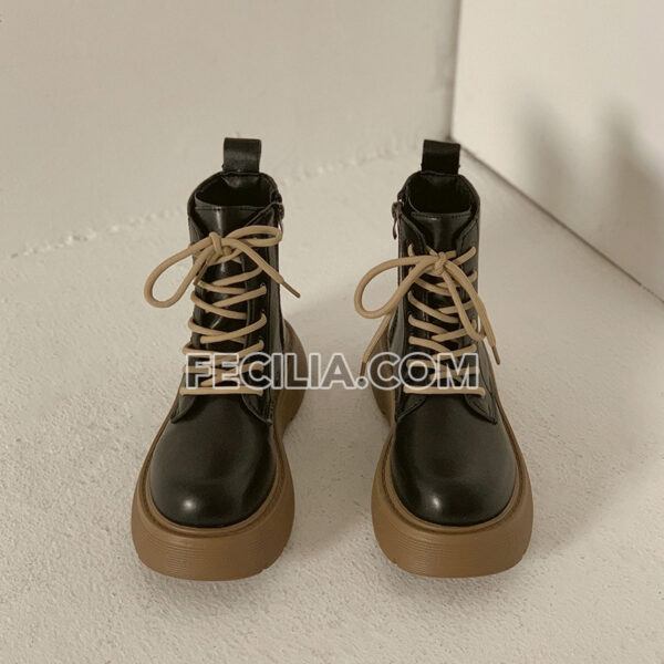Giày Boots Martin Nữ phong cách Anh Quốc cổ thấp buộc dây BOOTSNU077