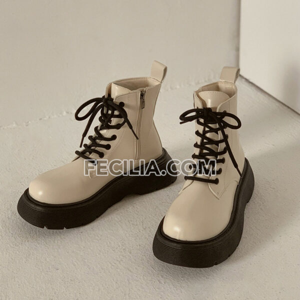 Giày Boots Martin Nữ phong cách Anh Quốc cổ thấp buộc dây BOOTSNU077