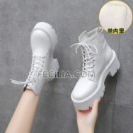 Giày Boots Nữ chiến binh có khóa buộc dây đế cao 6cm BOOTSNU099