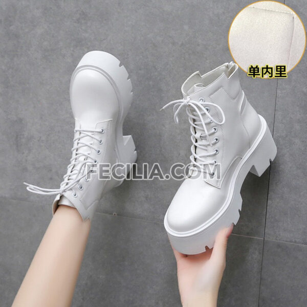 Giày Boots Nữ chiến binh có khóa buộc dây đế cao 6cm BOOTSNU099