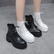 Giày Boots Nữ chiến binh có khóa buộc dây đế cao 6cm BOOTSNU099
