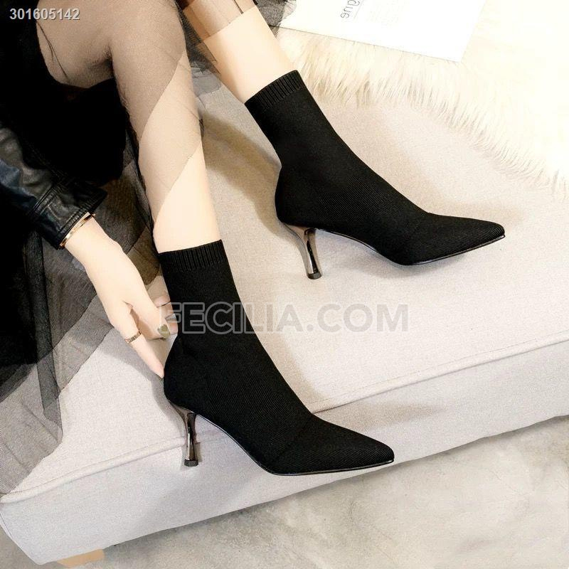 Giày Boots Nữ cổ chun mũi nhọn gót nhọn cao 7p P21207_09