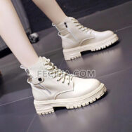 Giày Boots Nữ Martin buộc dây có khóa bên hông cao cấp đế bằng hàng Quảng Châu - BOOTSNU087
