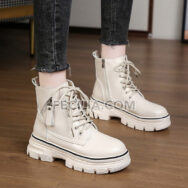 Giày Bốt buộc dây da cao cấp đế cao 5cm thời trang Hàn Quốc BOOTSNU091
