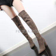 Giày Bốt cổ cao qua đầu gối lót lông cừu thời trang cho Nữ BOOTSNU130