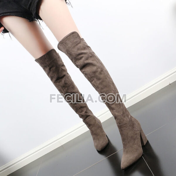 Giày Bốt cổ cao qua đầu gối lót lông cừu thời trang cho Nữ BOOTSNU130