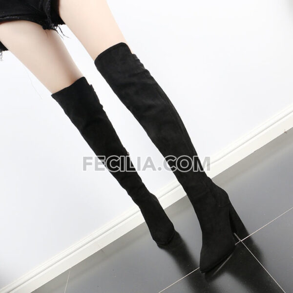 Giày Bốt cổ cao qua đầu gối lót lông cừu thời trang cho Nữ BOOTSNU130
