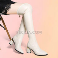 Giày bốt da cao qua đầu gối co dãn thời trang thu đông cho Nữ BOOTSNU115