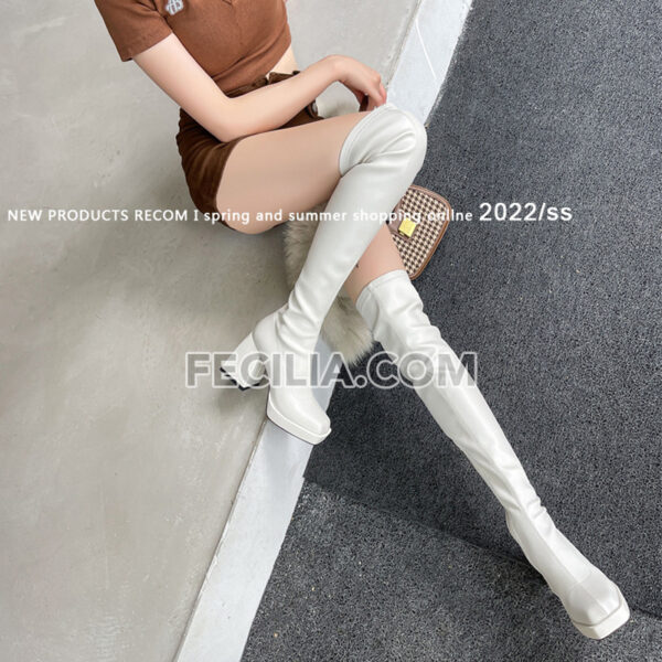 Giày Bốt da cho Nữ cao qua đầu gối , Boots Nữ da mềm cao cấp BOOTSNU107