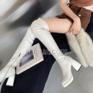 Giày Bốt da cho Nữ cao qua đầu gối , Boots Nữ da mềm cao cấp BOOTSNU107