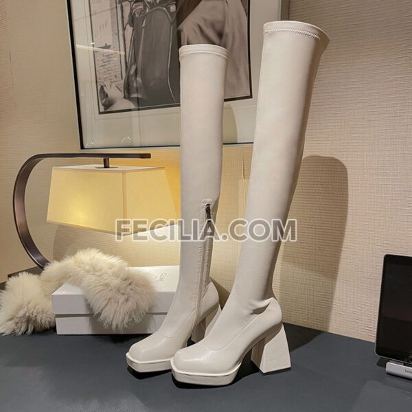 Giày Bốt da cho Nữ cao qua đầu gối , Boots Nữ da mềm cao cấp BOOTSNU107