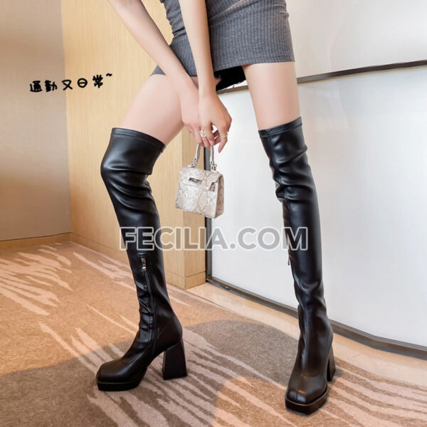 Giày Bốt da cho Nữ cao qua đầu gối , Boots Nữ da mềm cao cấp BOOTSNU107