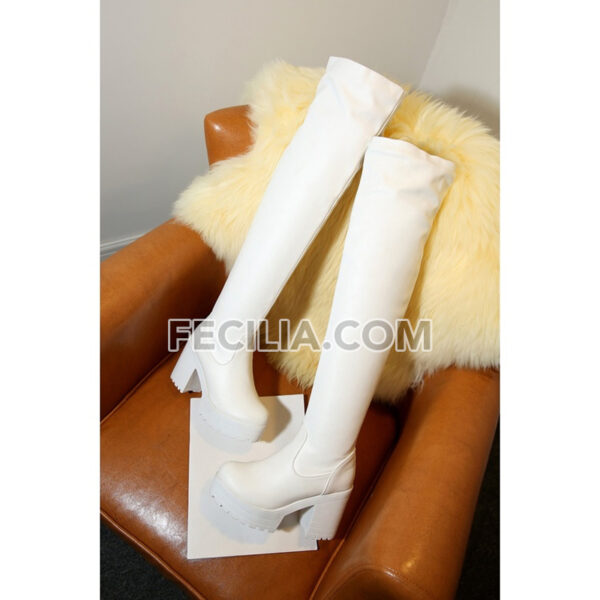 Giày bốt Nữ cao qua gối không thấm nước, chất da PU cao cấp gót vuông BOOTSNU113