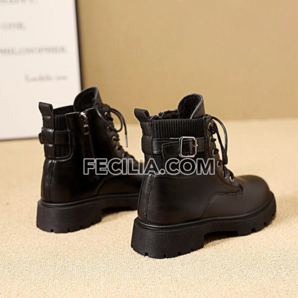 Giày Bốt Nữ Martin đế bằng buộc dây phong cách Anh Quốc BOOTSNU093