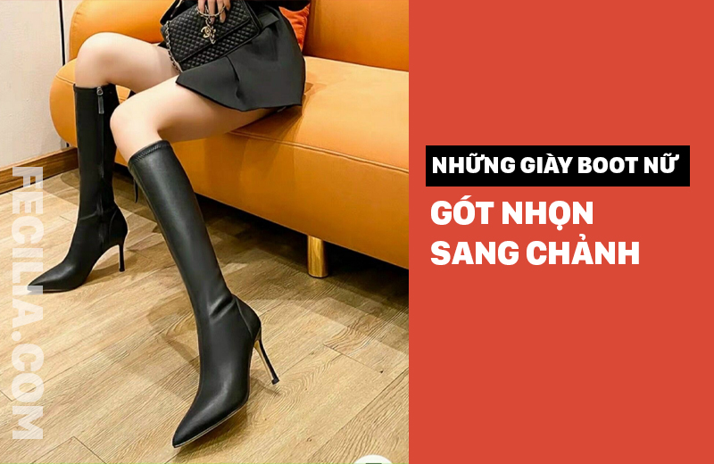 Những mẫu giày Boots Nữ gót nhọn