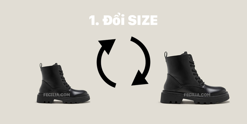 Đổi size giày Boots Nữ