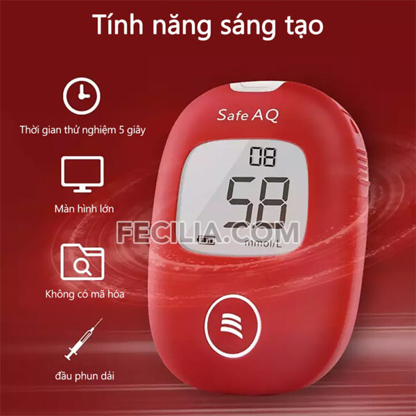 Máy Đo Đường Huyết Sinocare Safe AQ Smart chính hãng kèm 50 que thử | MDH009