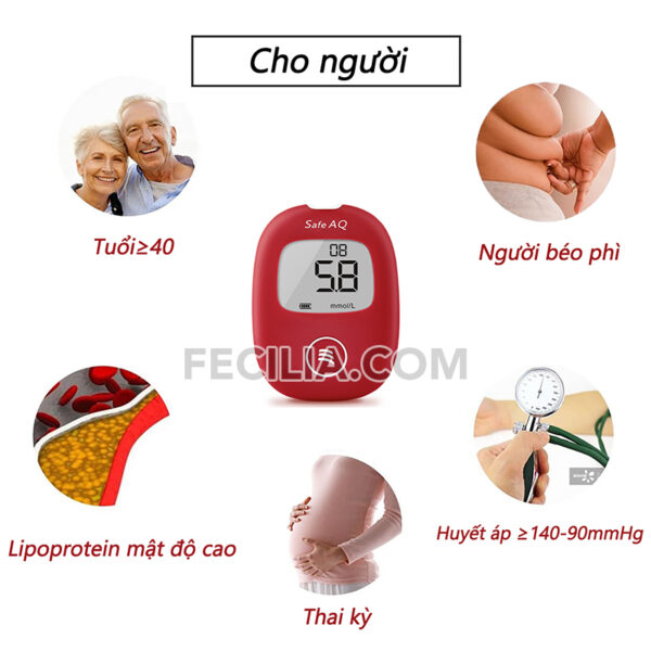 Máy Đo Đường Huyết Sinocare Safe AQ Smart chính hãng kèm 50 que thử | MDH009