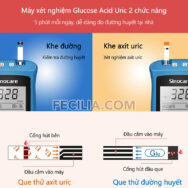 Máy đo đường huyết và Axid Uric Sinocare Safe AQ UG 2 trong 1