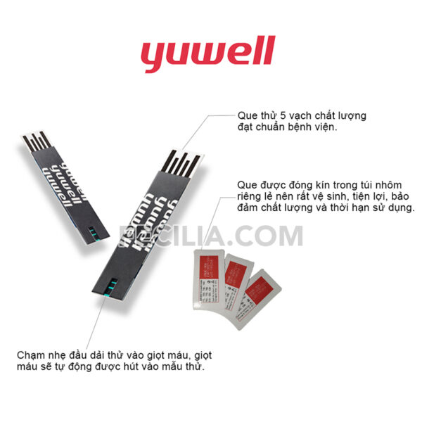 Máy đo đường huyết Yuwell 710 chính hãng kèm 60 Que thử | MDH013