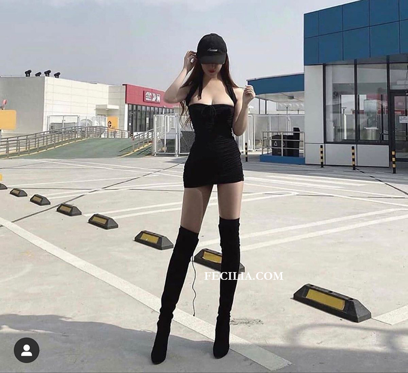 Giày Bốt Cổ Cao mặc với Bodycon