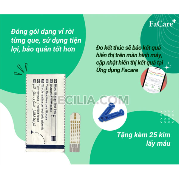 Que thử đường huyết Glucose dành cho máy đo đường huyết Facare | MDH011