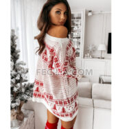 Áo len dệt kim rộng rãi Jacquard Giáng sinh phong cách Âu Mỹ | FAW412